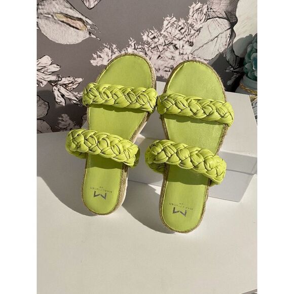 Marc Fisher Lime Green Jaimie Slide-on Espadrille Sandals - Picture 9 of 14